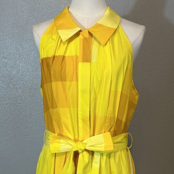 NWT Anthropologie Plenty by Tracy Reese halter gold/ yellow  dress size L - Picture 3 of 14